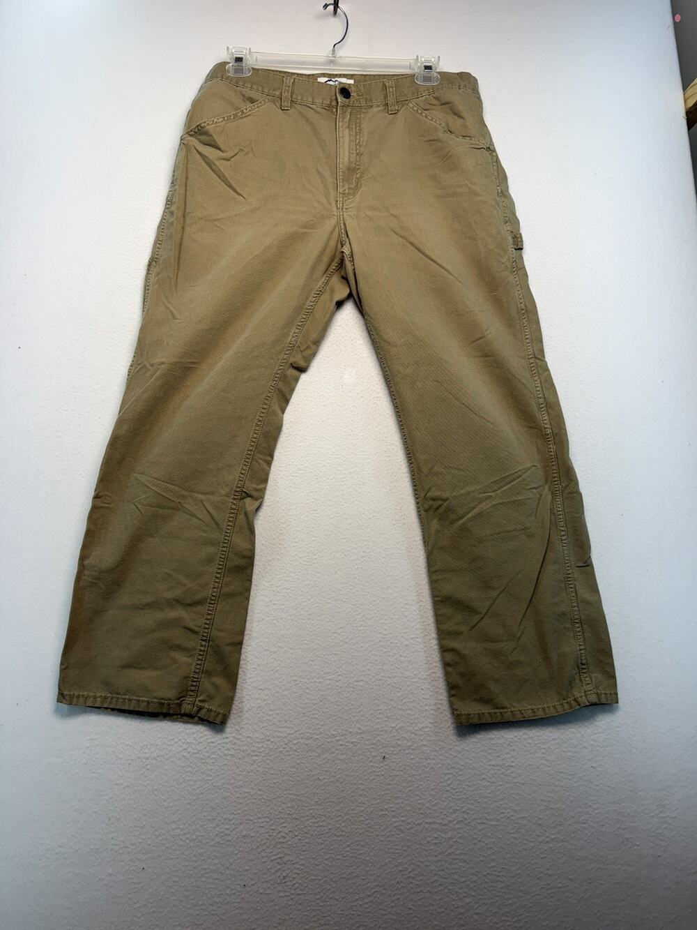 Blue Mountain Men’s Carpenter Work Pants 38x32 Khaki Tan 100% Cotton Utility